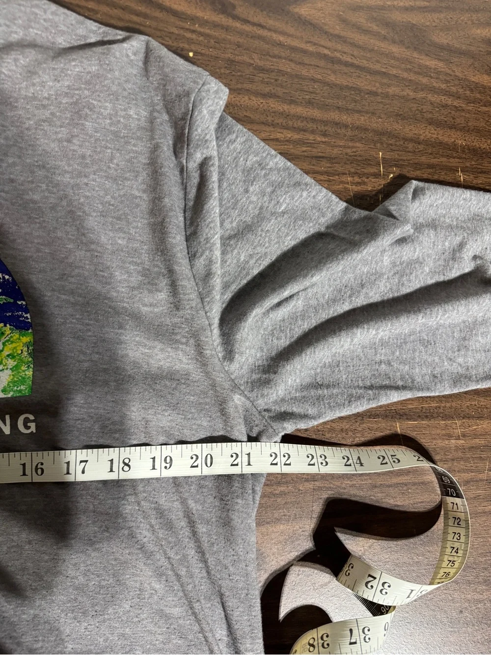 The North Face Men’s Long Sleeve Earth Graphic T-shirt Logo Tee Grey Large TNF